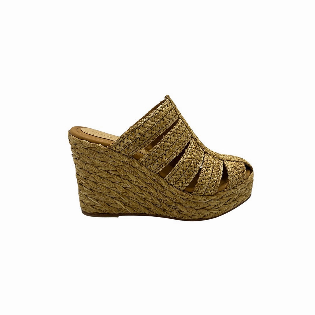 Comfortable elasticity Garza Wedge Mules