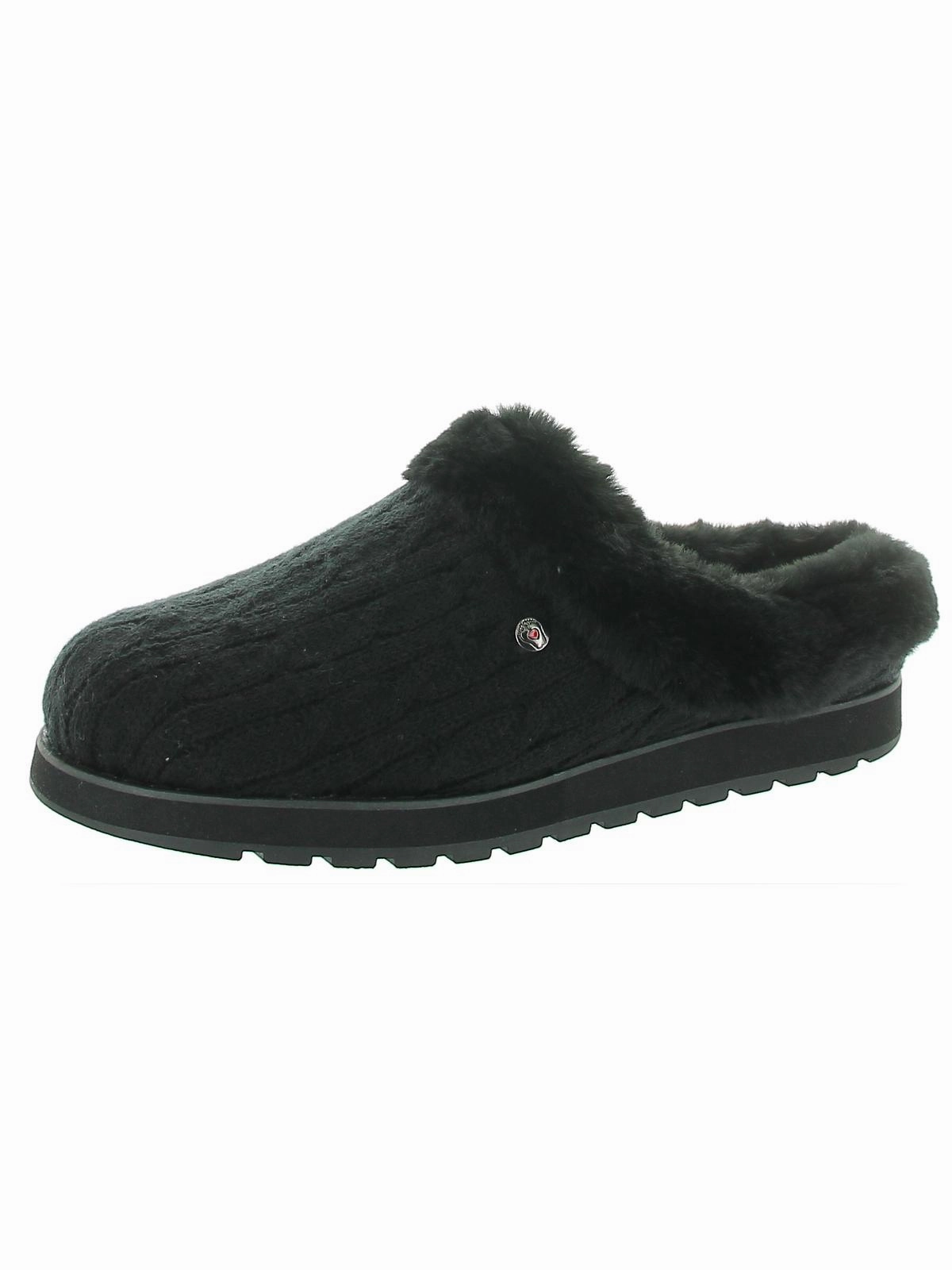 Customizable Relaxing Fit Shoes Keepsakes Ice Angel Womens Cable Knit Faux Fur Clogs
