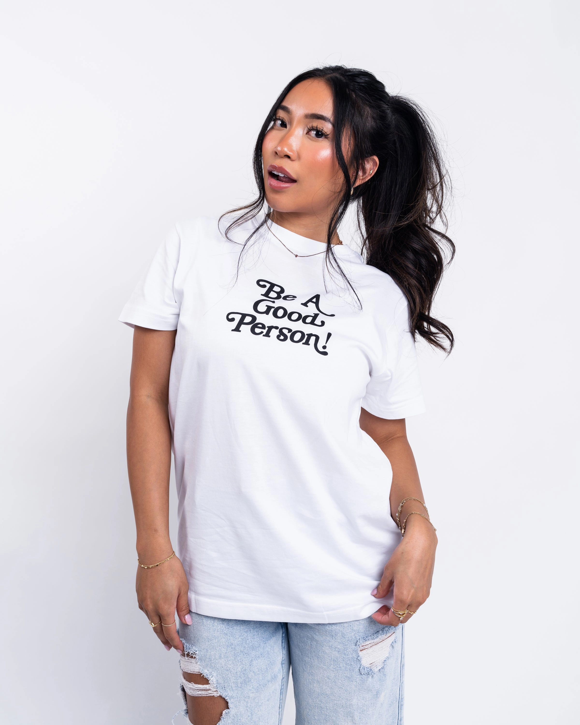 Exclamation T-Shirt - White Relaxed Armhole Cut