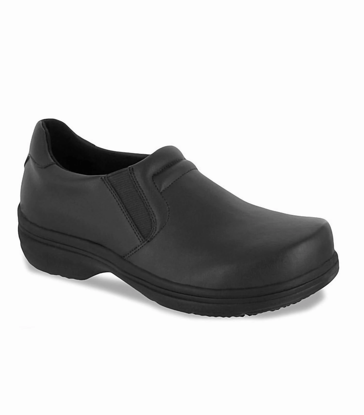 Comfort Straps Effortless Slip Women's Bind Slip Resistant Work Shoe - Double Wide Width In Black