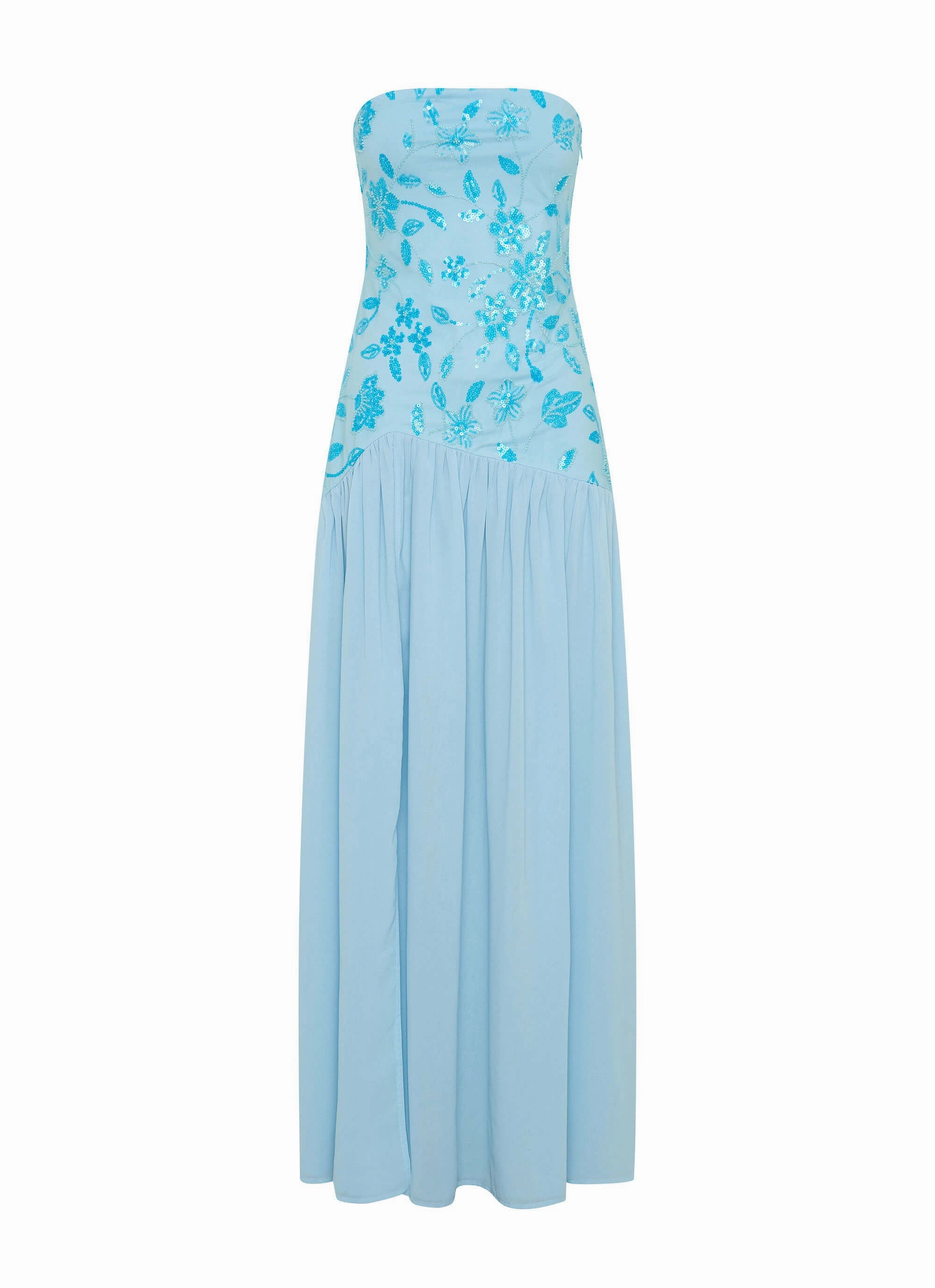 Studio Style Eden Strapless Beaded Maxi Dress - Blue