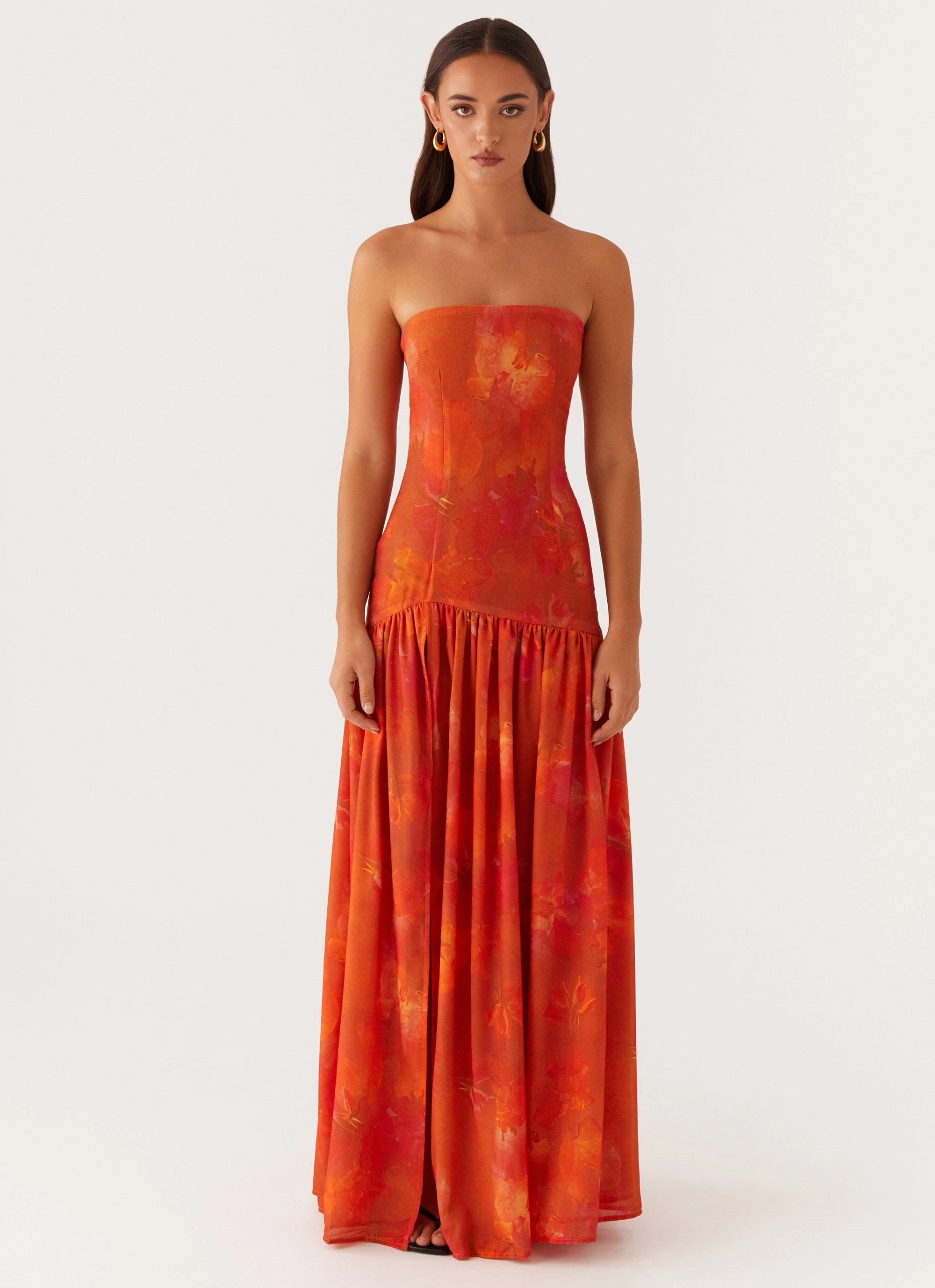 Eden Strapless Maxi Dress - Amber Birthday-Celebration Edge Shape