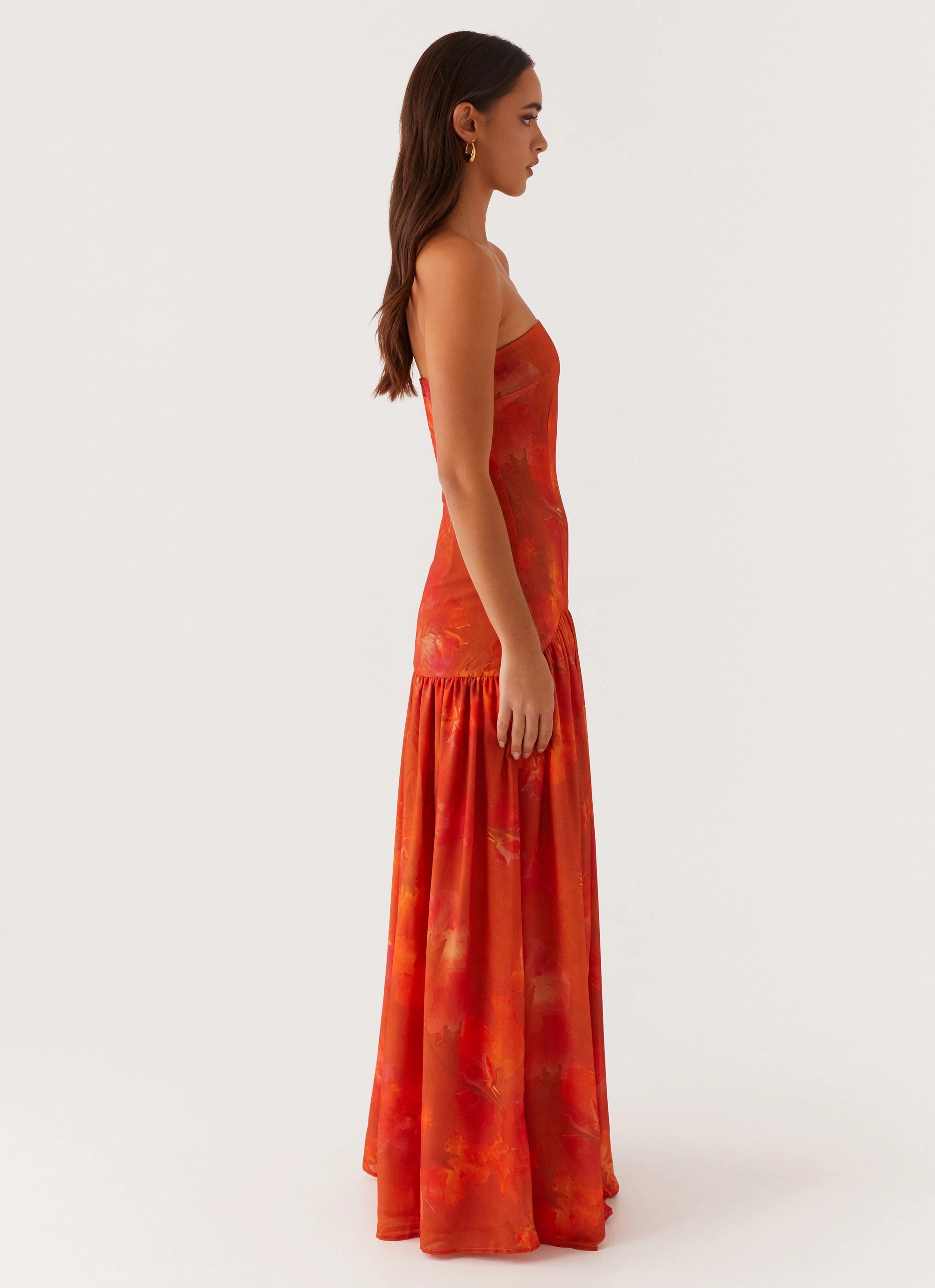 Perfect For Work Soft Shine Eden Strapless Maxi Dress - Amber