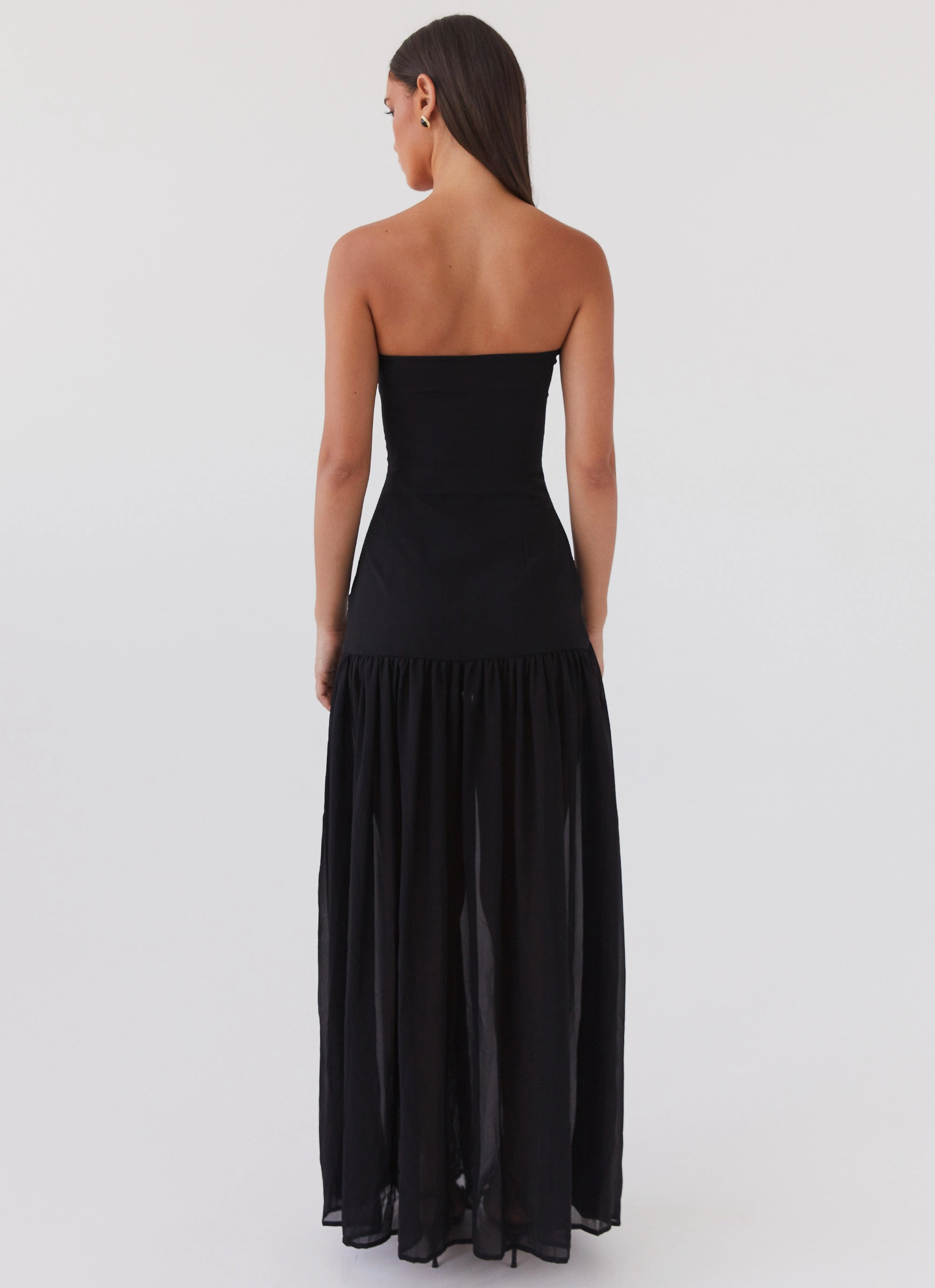 Eden Strapless Maxi Dress - Black Relax Form Light Elegance