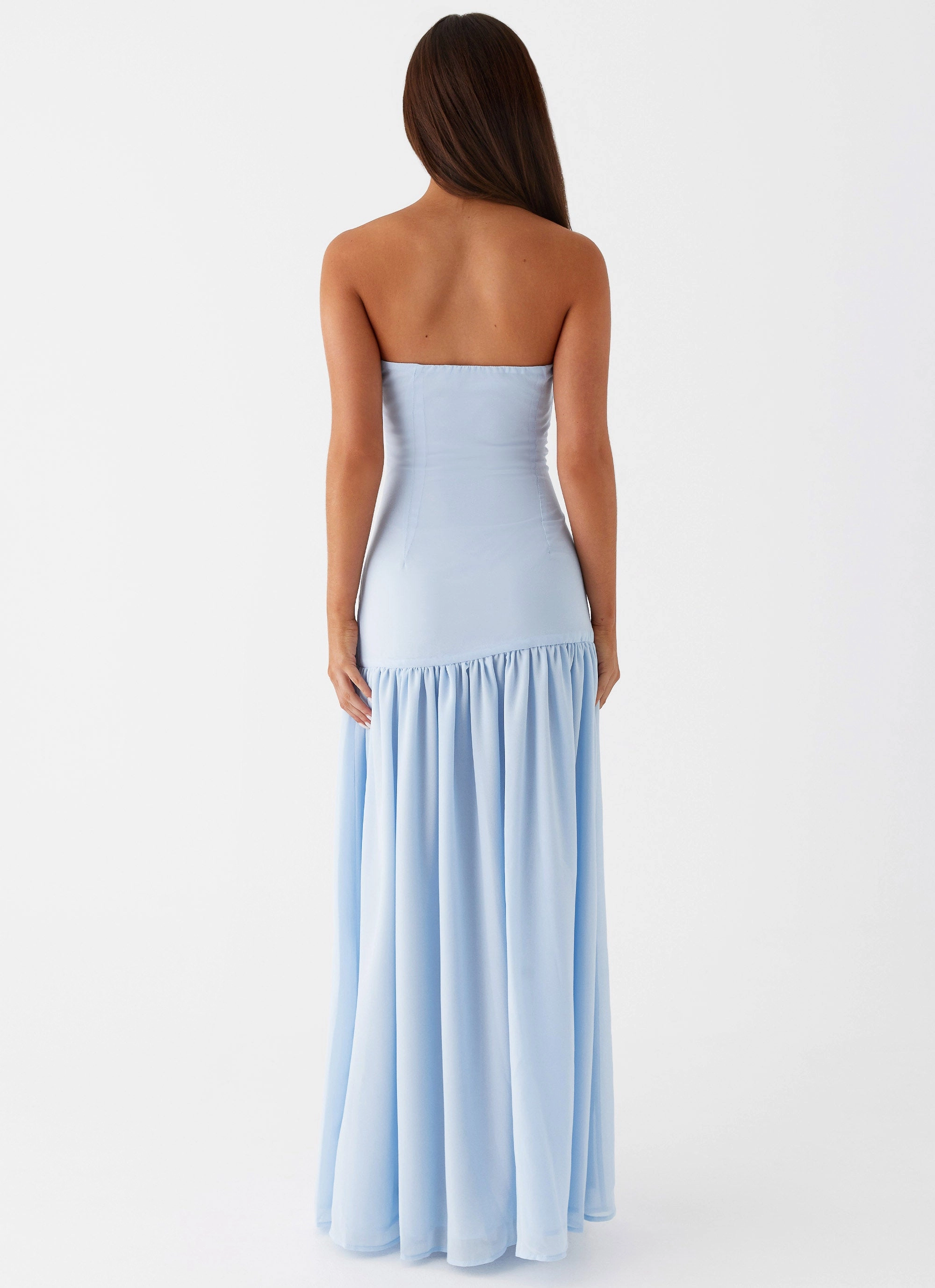 Eden Strapless Maxi Dress - Blue Sophisticated Look