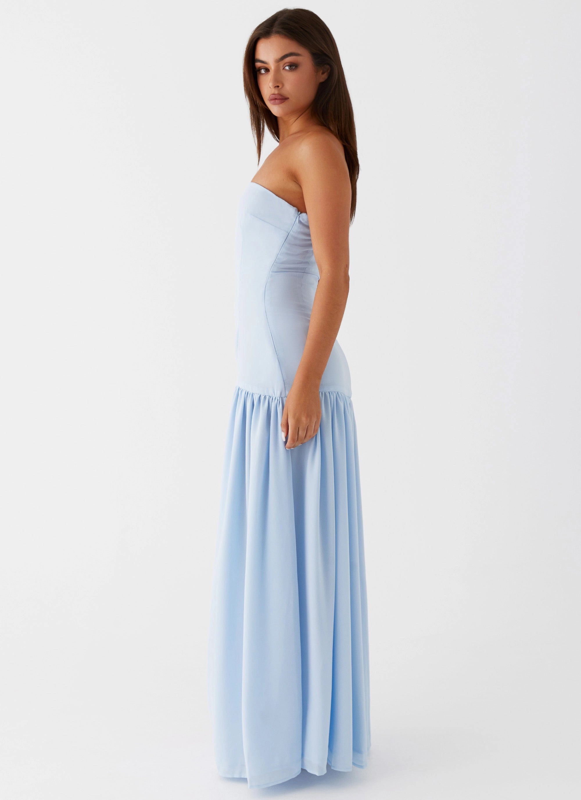 Lounge Style Eden Strapless Maxi Dress - Blue