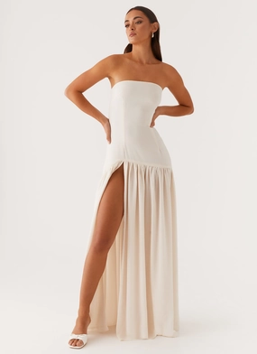 Soft Feel Eden Strapless Maxi Dress - Ivory