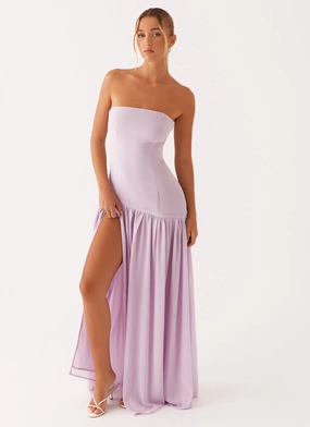 Eden Strapless Maxi Dress - Lilac Modern and Feminine