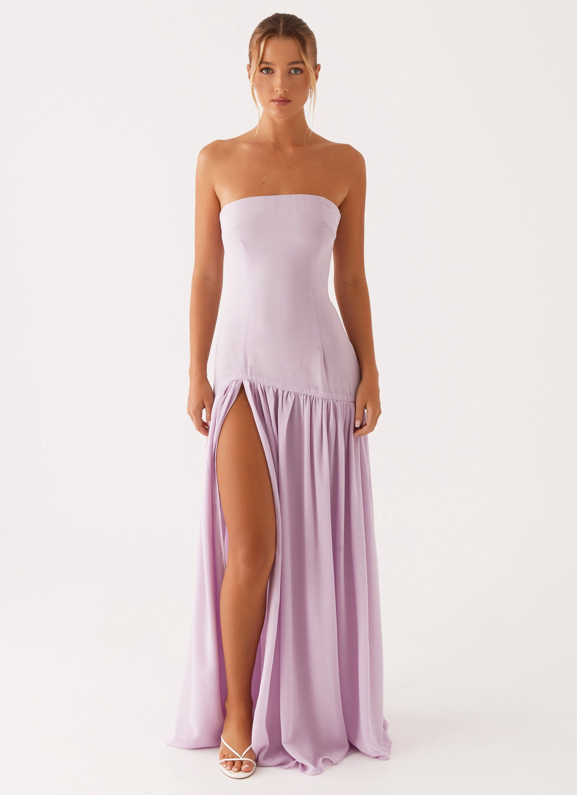 Calm Finish Eden Strapless Maxi Dress - Lilac