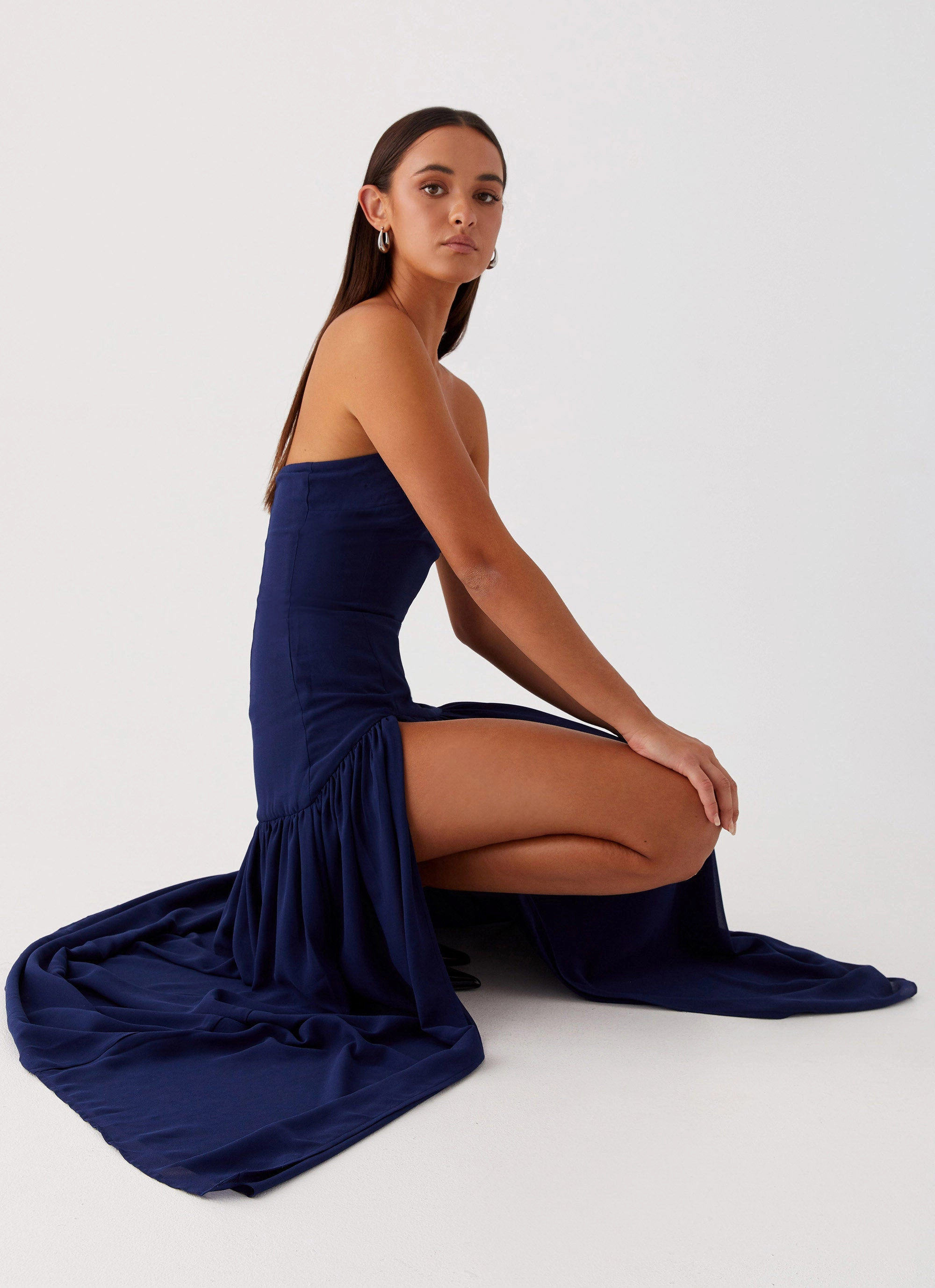 Work or Casual Eden Strapless Maxi Dress - Navy