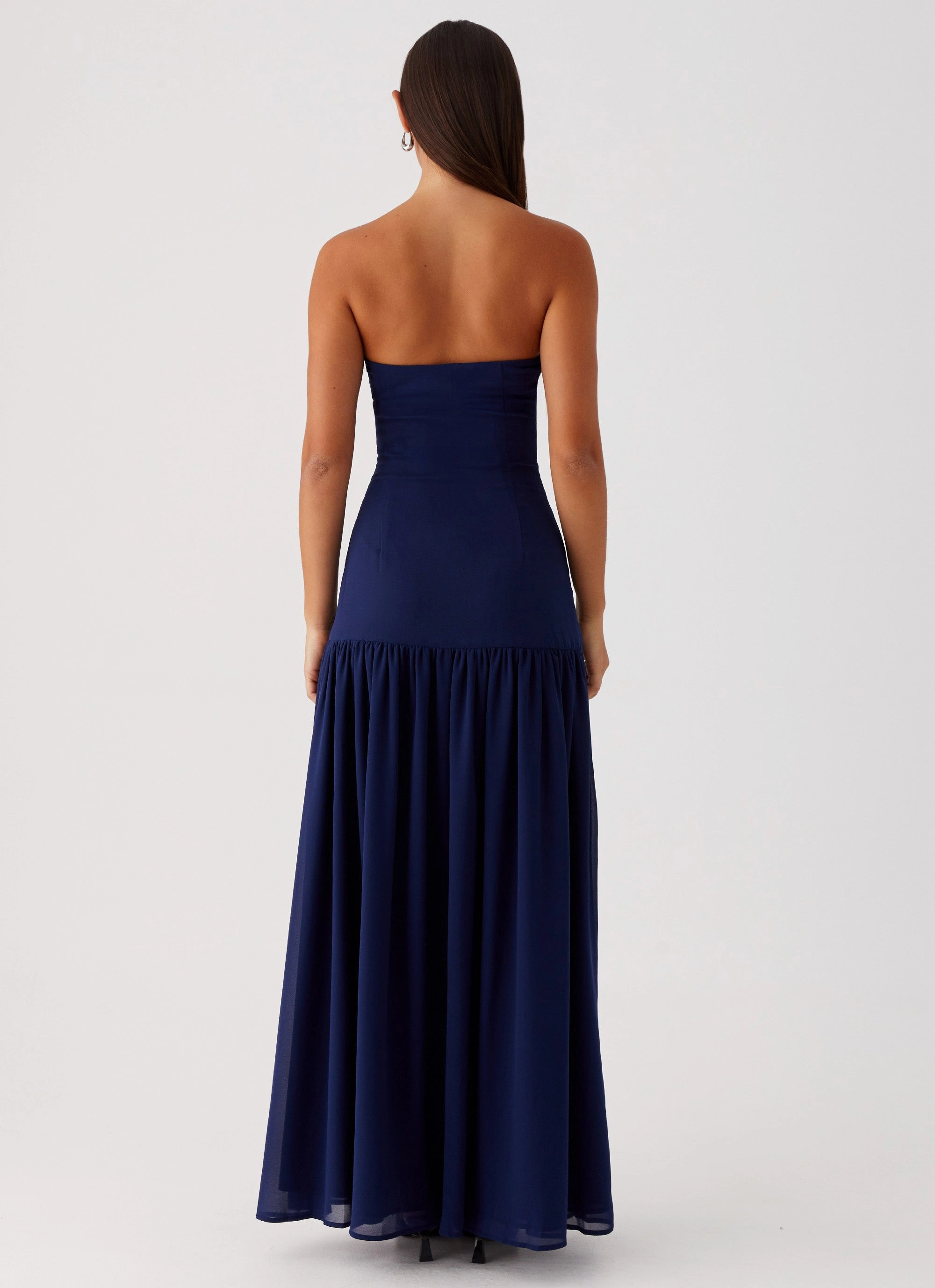 Eden Strapless Maxi Dress - Navy Decorative-Design Polished Style