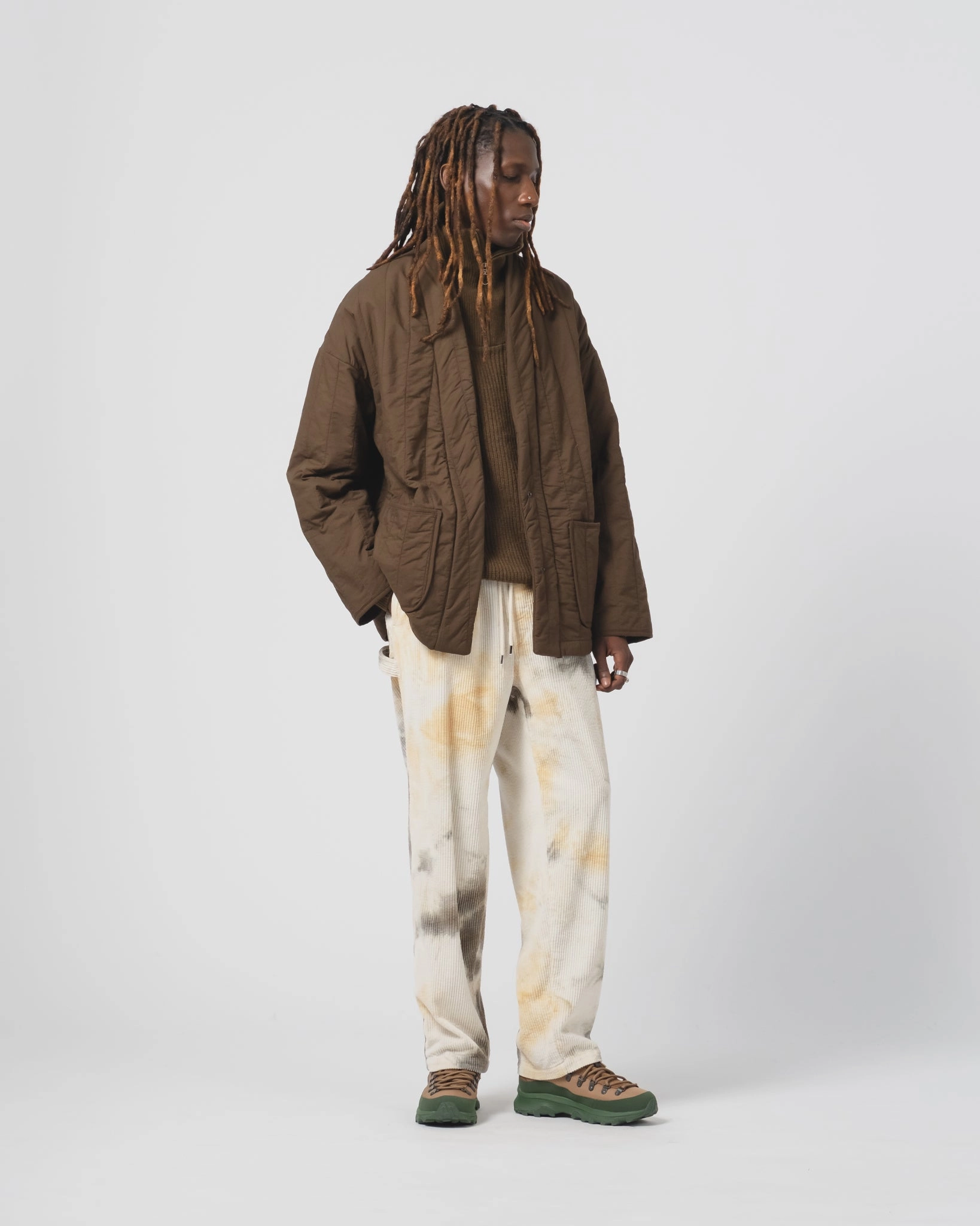 Edo Jacket Quilted Cotton Java Brown Limited Edition Layered Look