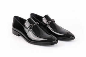 Edroy Patent Leather Horsebit Buckle Dress Shoes French Edge In office