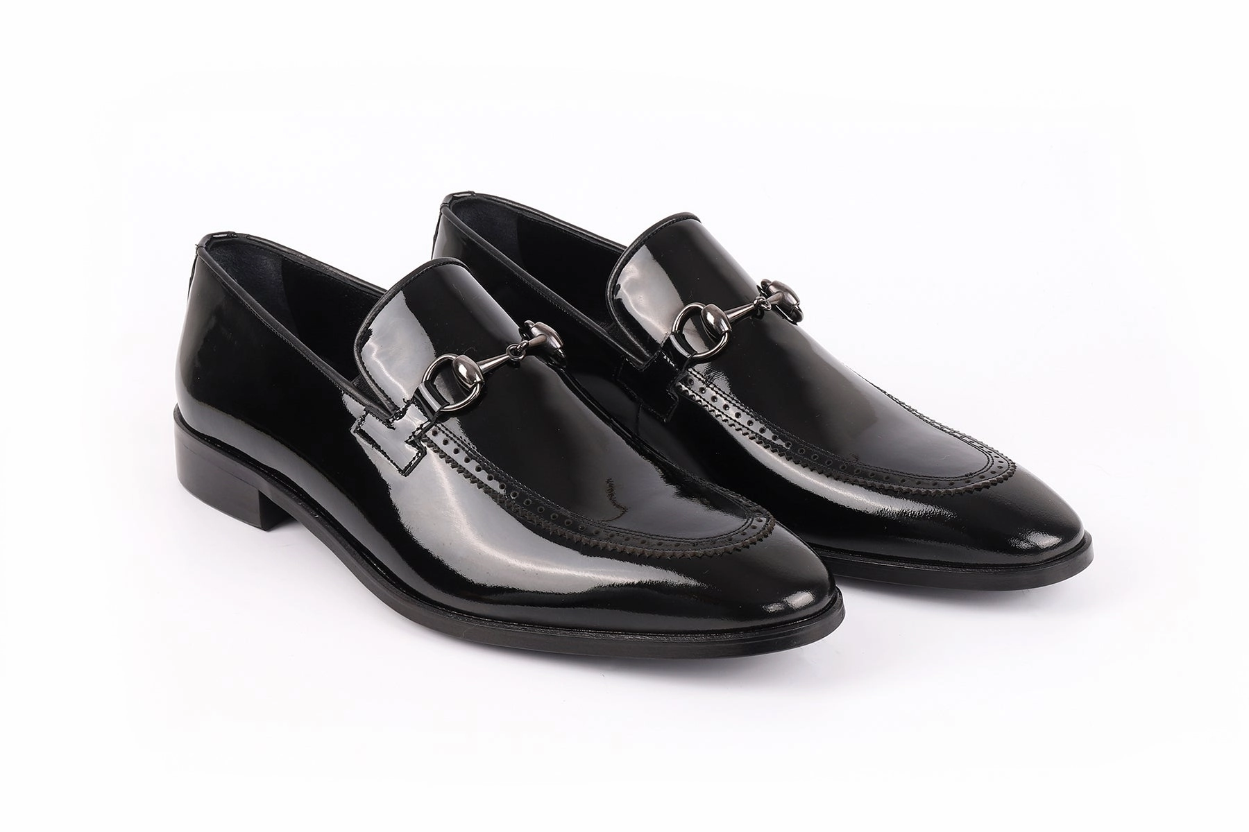 Edroy Patent Leather Horsebit Buckle Dress Shoes French Edge In office