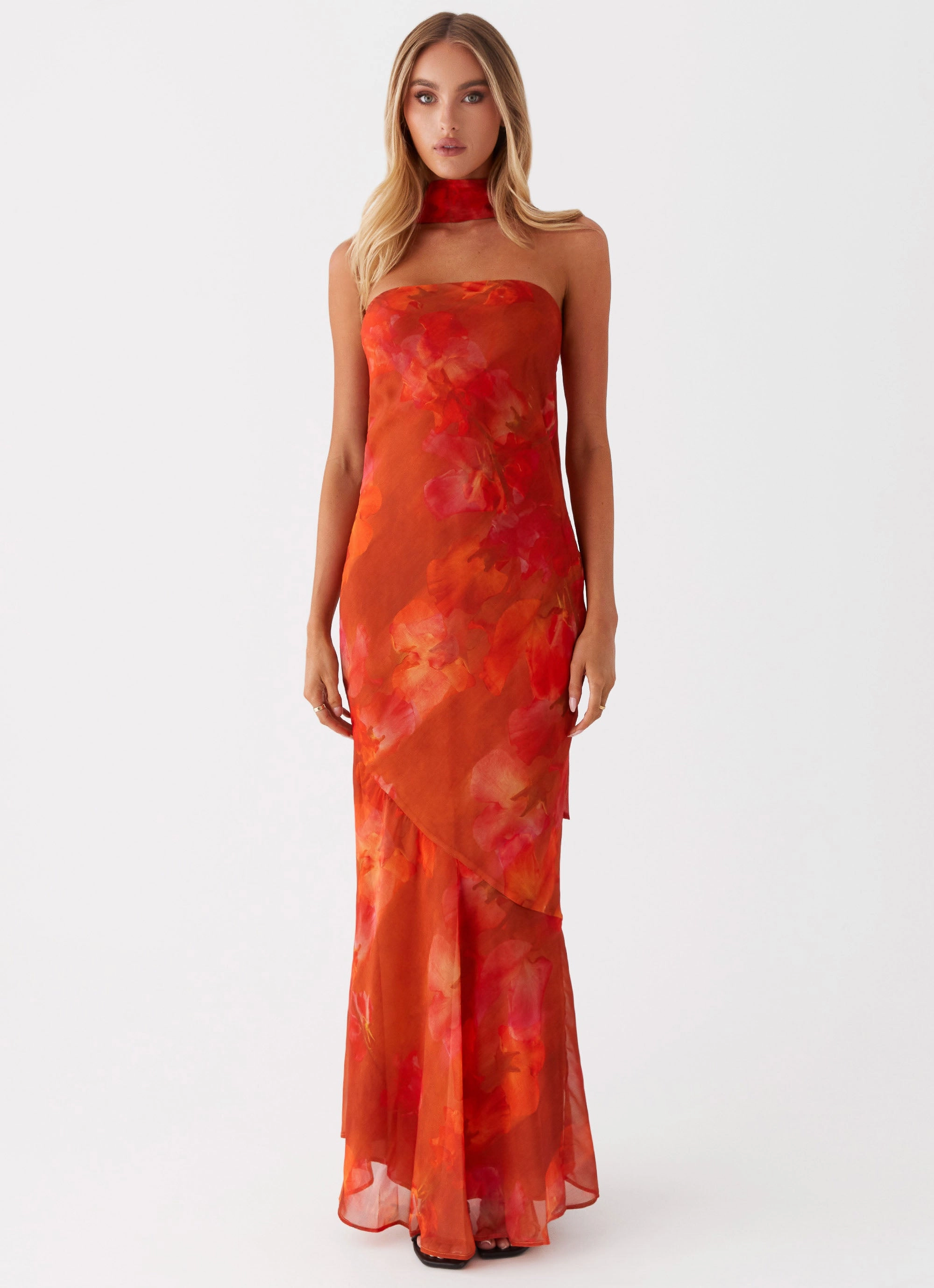 Under The Pagoda Maxi Dress - Amber Layered-Sleeve