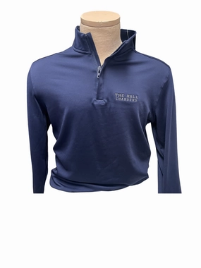 Men's 1/4 zip pullover, navy, gold THE HALL CHARGERS Two-Tone Design