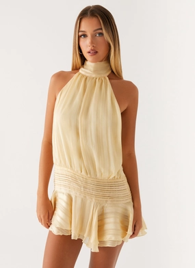 Fresh Appeal Willow Chiffon Mini Dress - Yellow