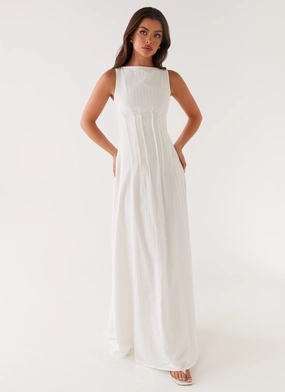 Maloney Maxi Dress - White Sculpted Fit Neutral Form
