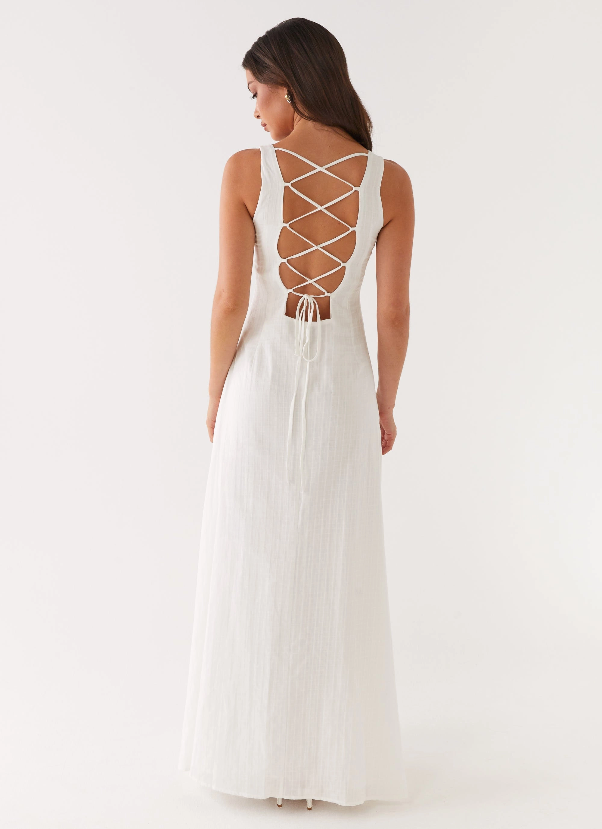 Maloney Maxi Dress - White Sunset Scene