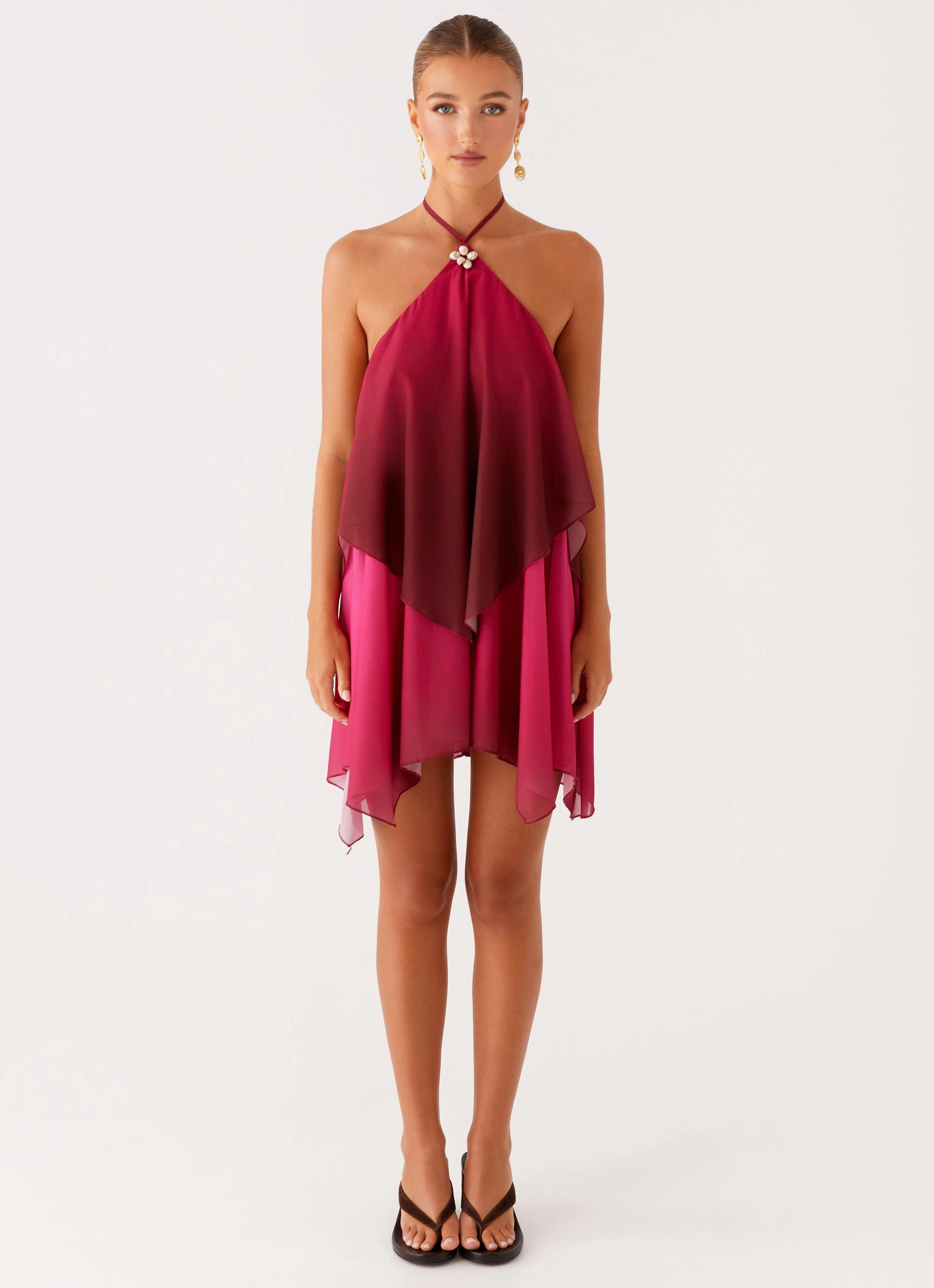 Twin Flame Mini Dress - Fuchsia Gradient Formal Style