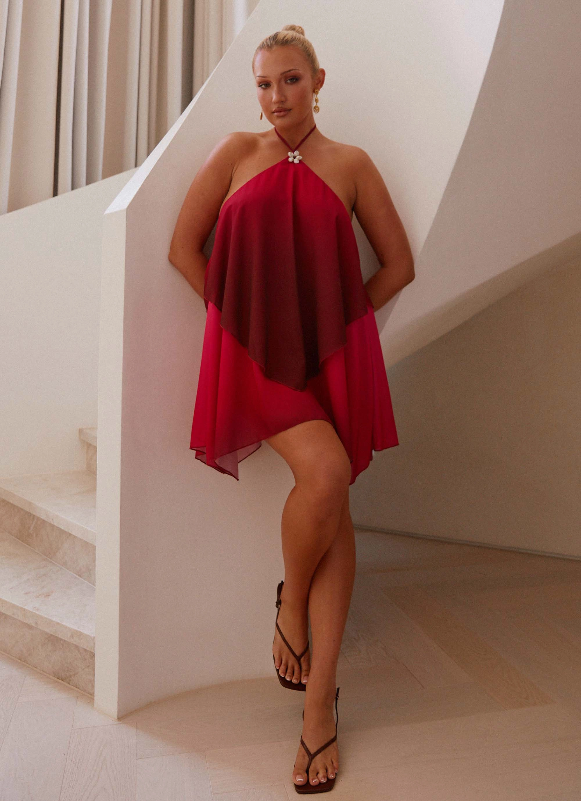 Cloud Light Twin Flame Mini Dress - Fuchsia Gradient