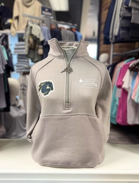 shrink-resistant Women's 1/2 zip Center of Gravity by Mecka, grey