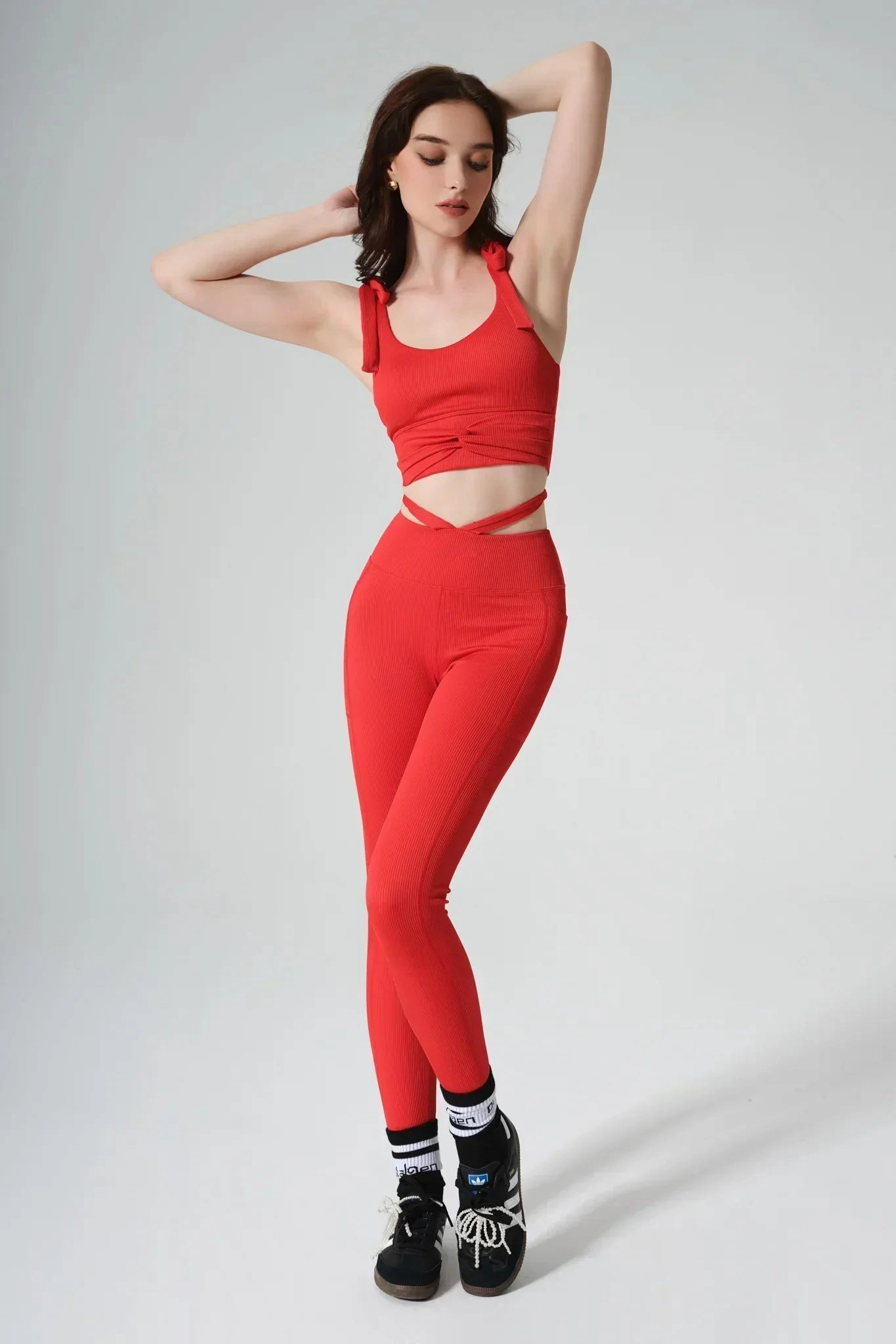 Selah High Waist Leggings - Savvy Red Mountain Hike Body Shaping Fitness Lover Eco Friendly