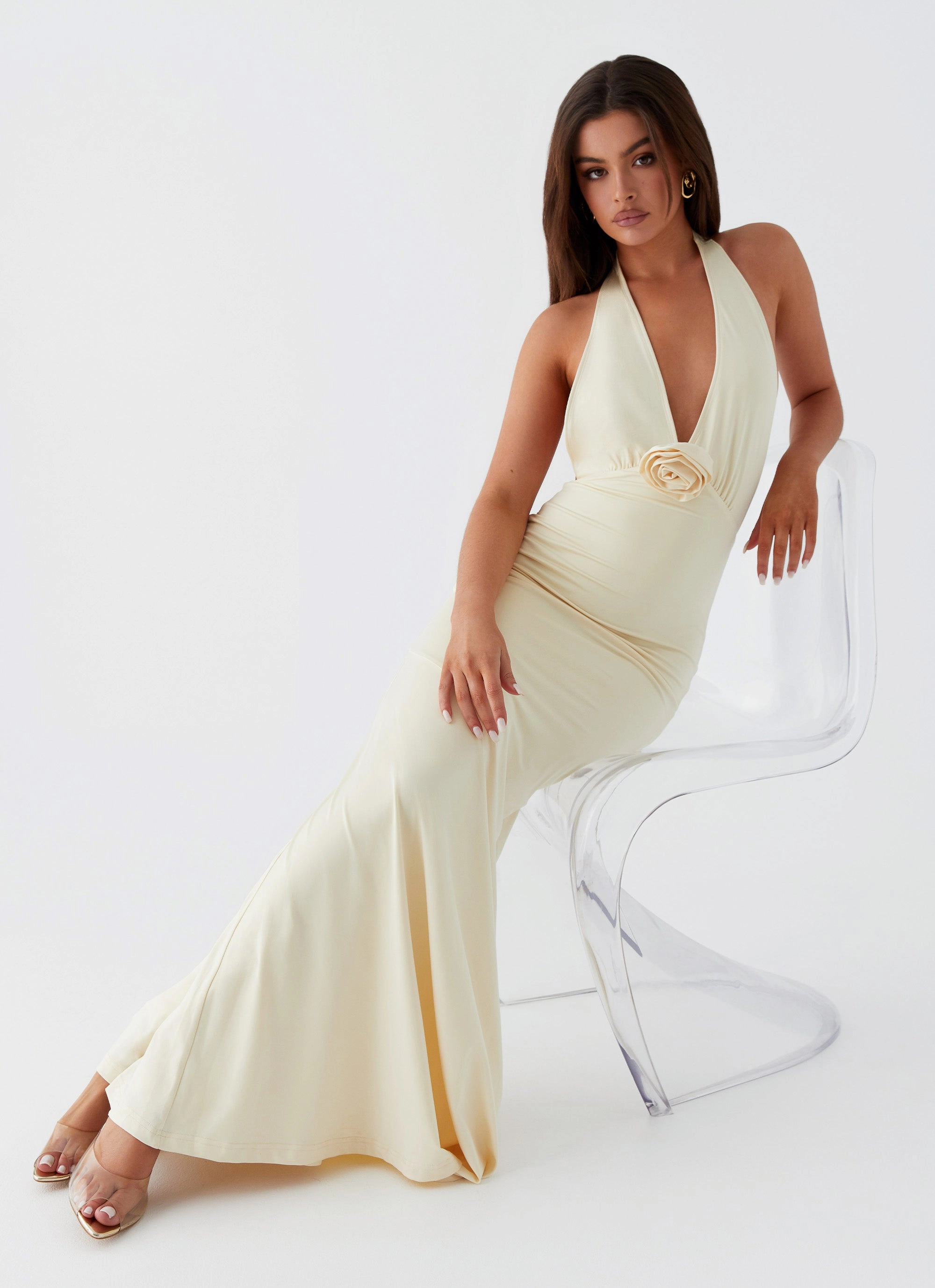 Flexible Waist Eliza Rose Maxi Dress - Yellow