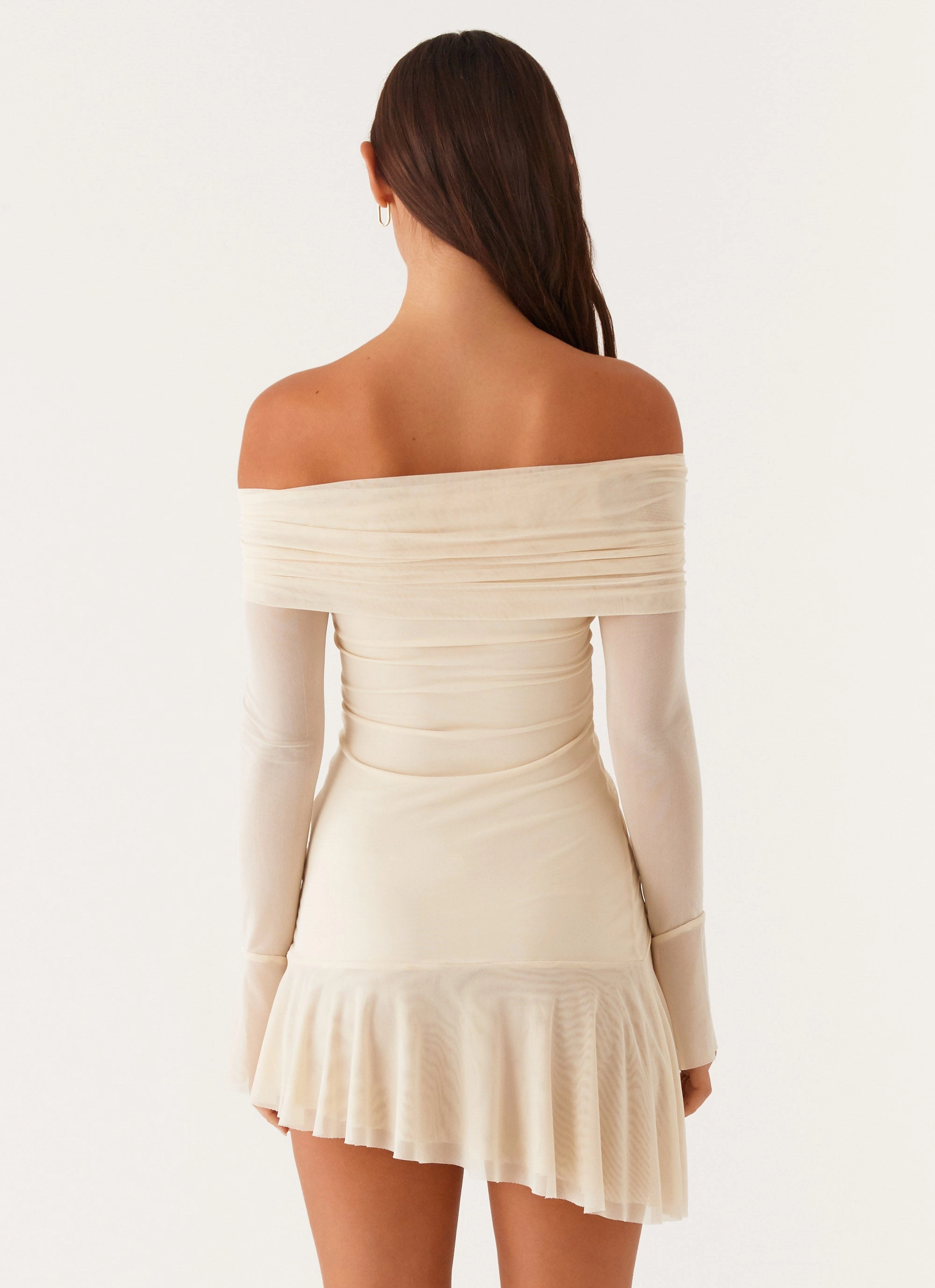 Rose Soft Ellis Ruched Mini Dress - Pastel Yellow