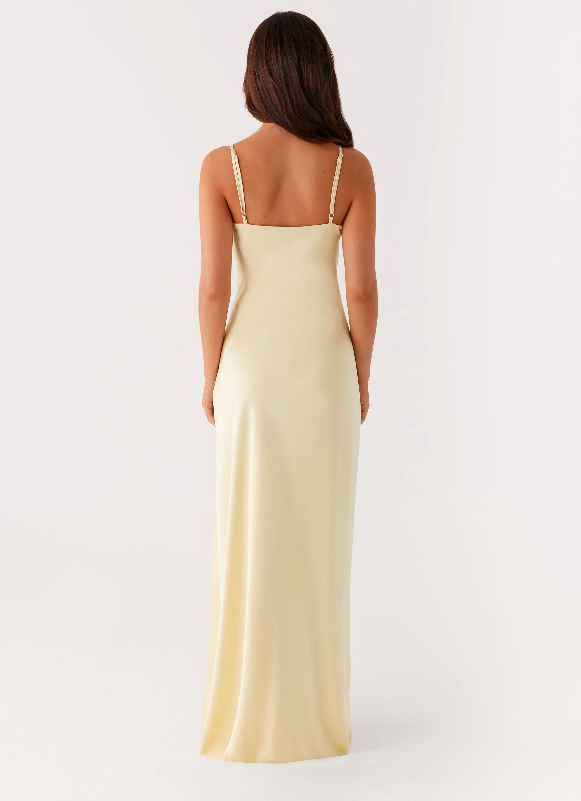 Elona Maxi Dress - Baby Yellow Sleek Cut Bodycon Fit