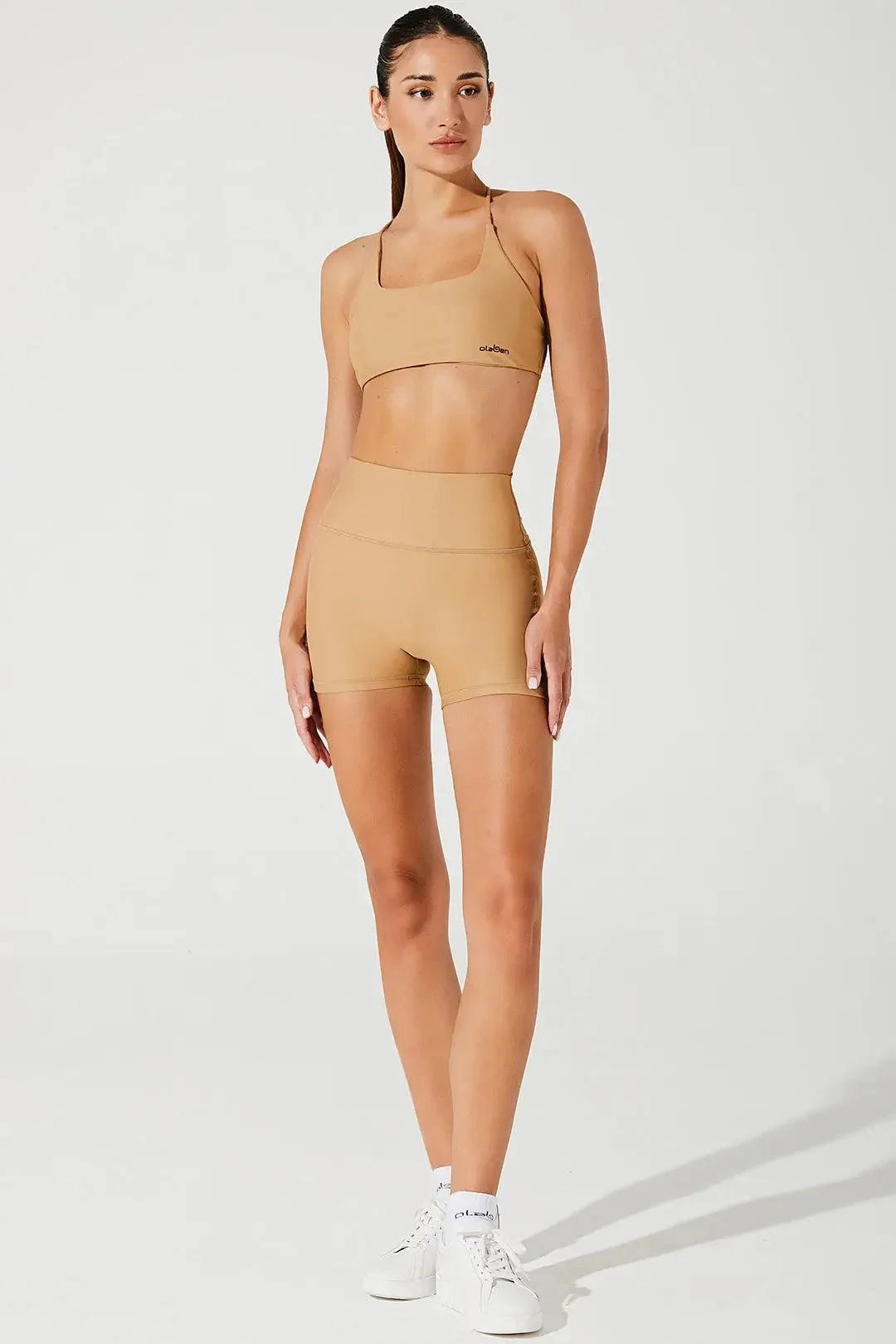 Relaxed Fit Water Resistant Finish Elvi Biker Short - Cappuccino