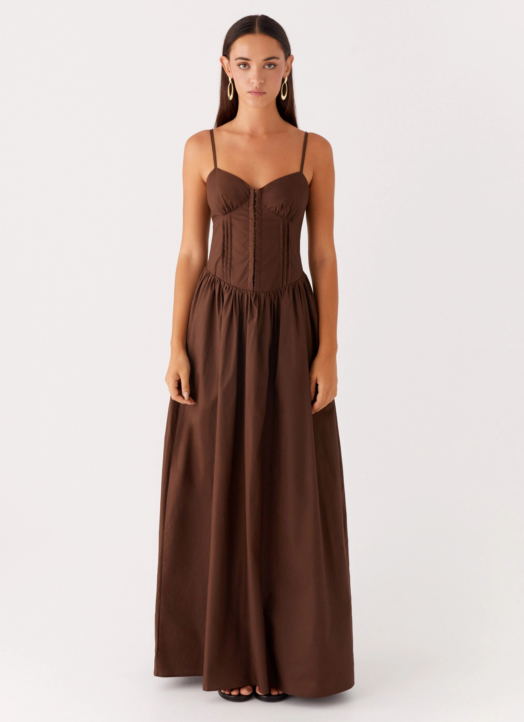 Cerys Maxi Dress - Chocolate Cozy Wear Everyday Look