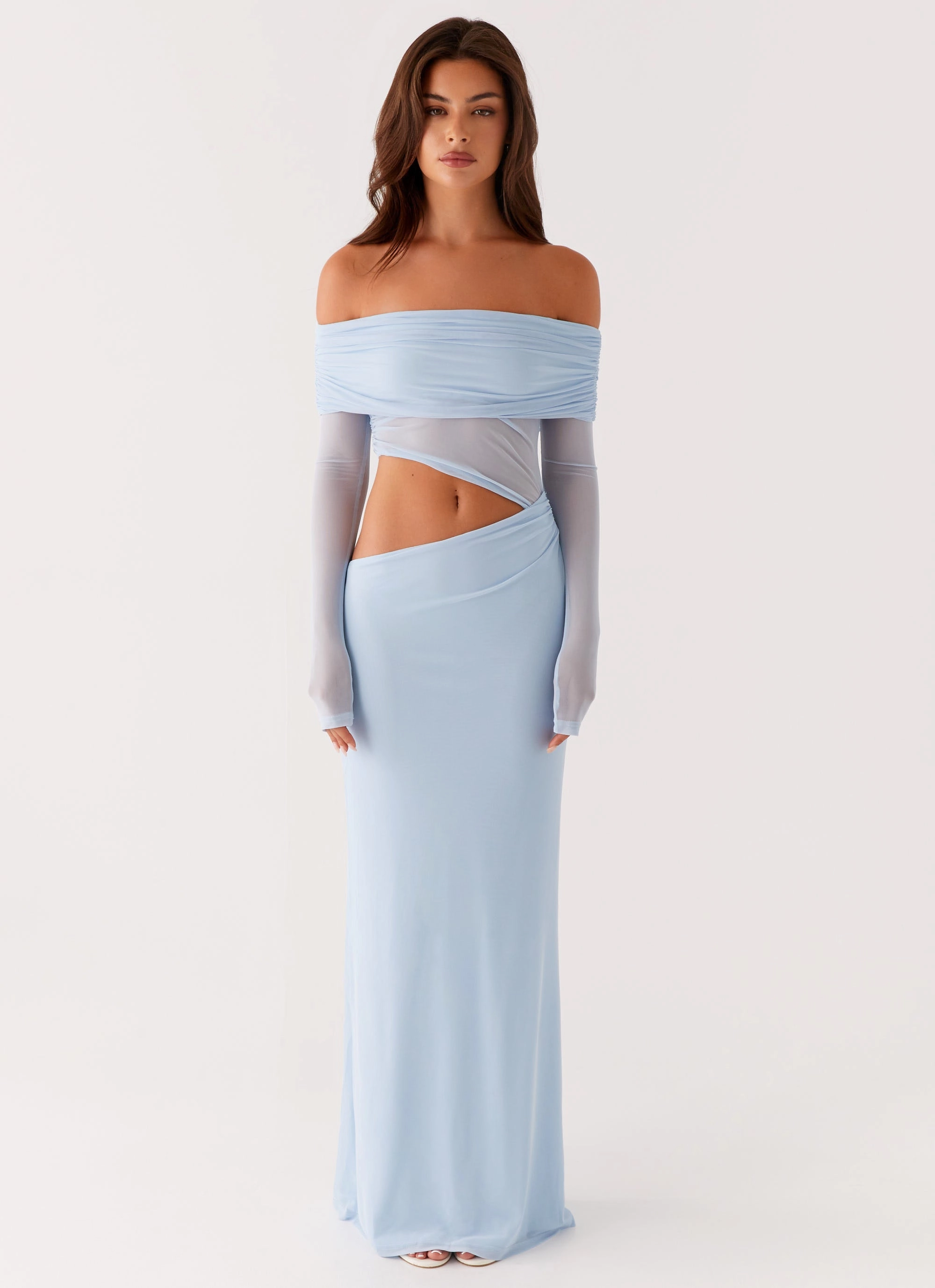Emery Maxi Dress - Blue Feminine full-length gown Smart Fit Wear