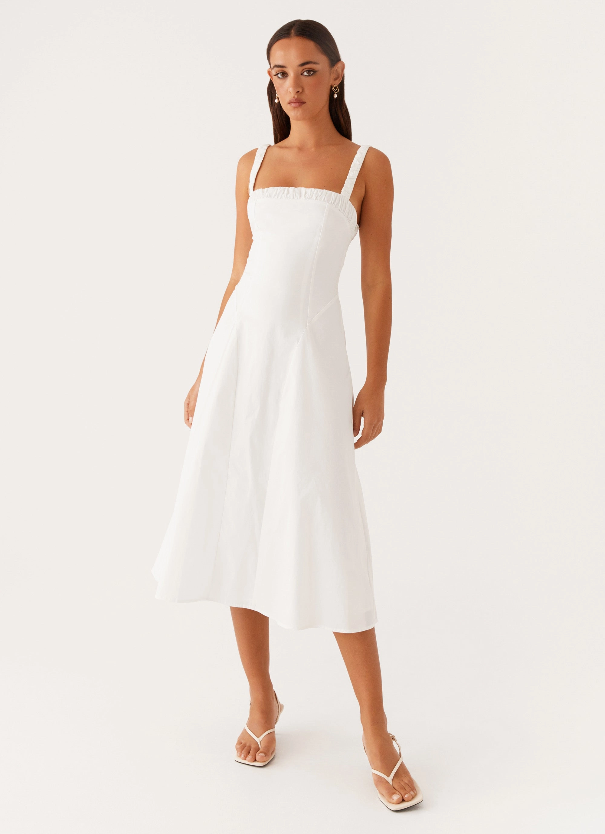 Delicate Touch Enola Midi Dress - White