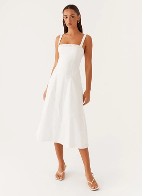 Delicate Touch Enola Midi Dress - White