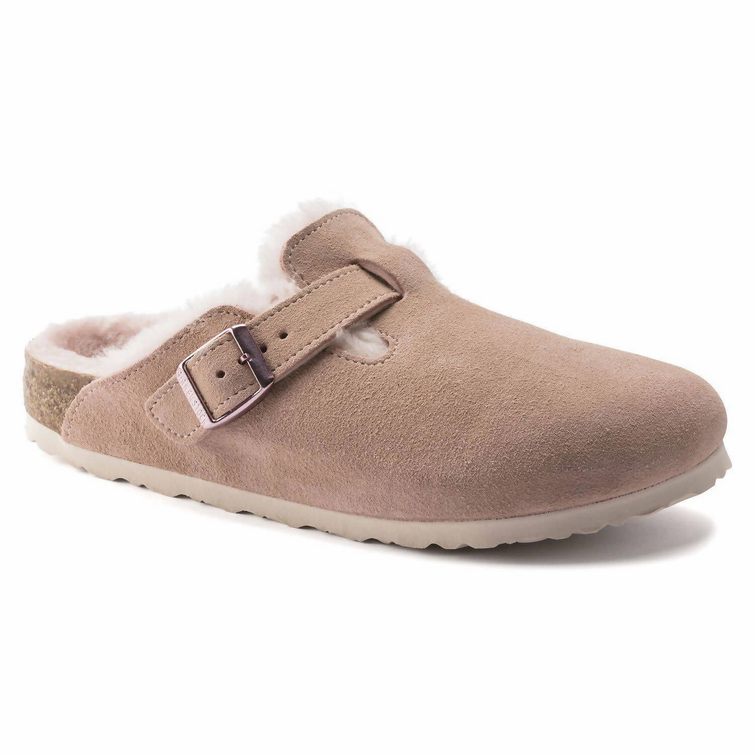Maximum Durability Women's Boston Fur Shearling Clog In Light Rose