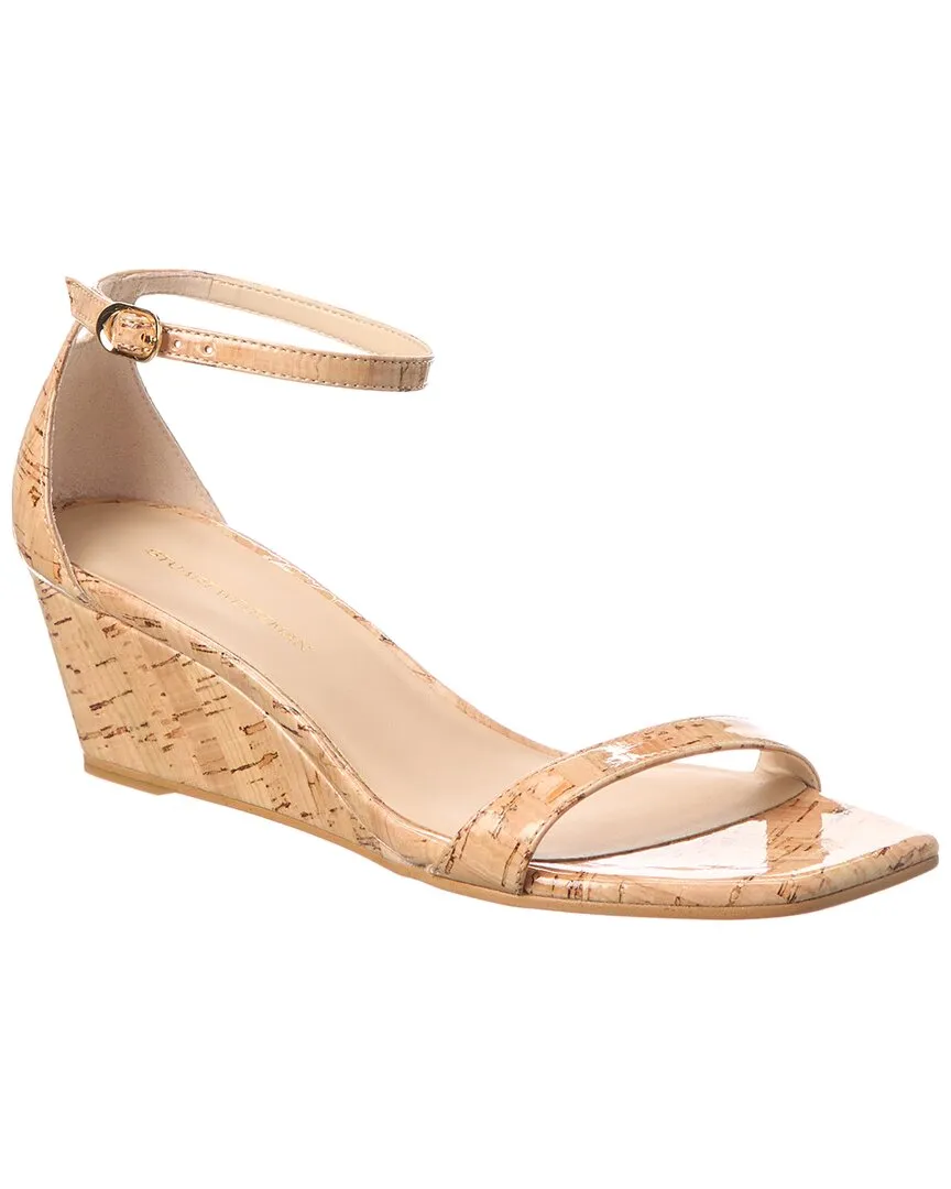 Stuart Weitzman Nudistcurve 50 Cork Wedge Sandal Stylish Flats