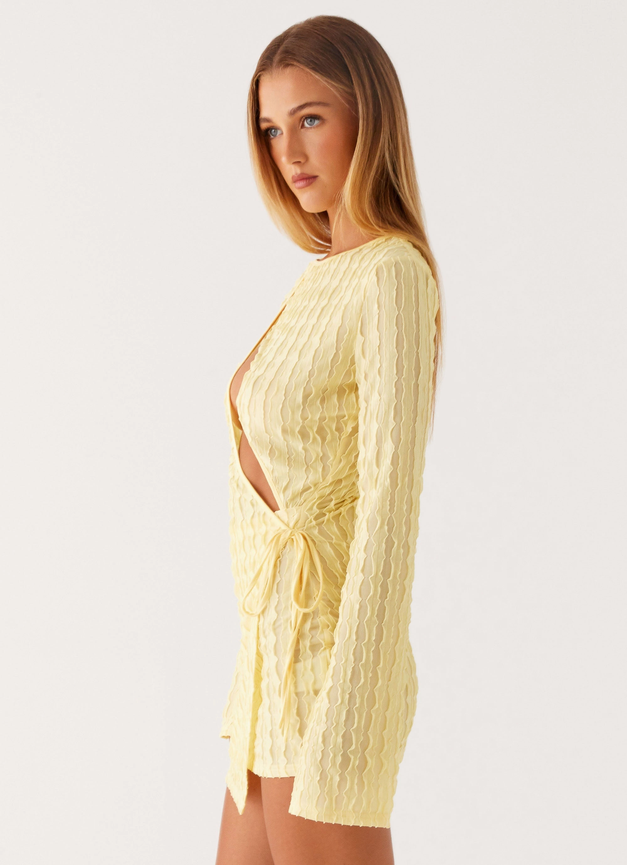 Alfie Mini Dress - Pastel Yellow Elegant holiday wear
