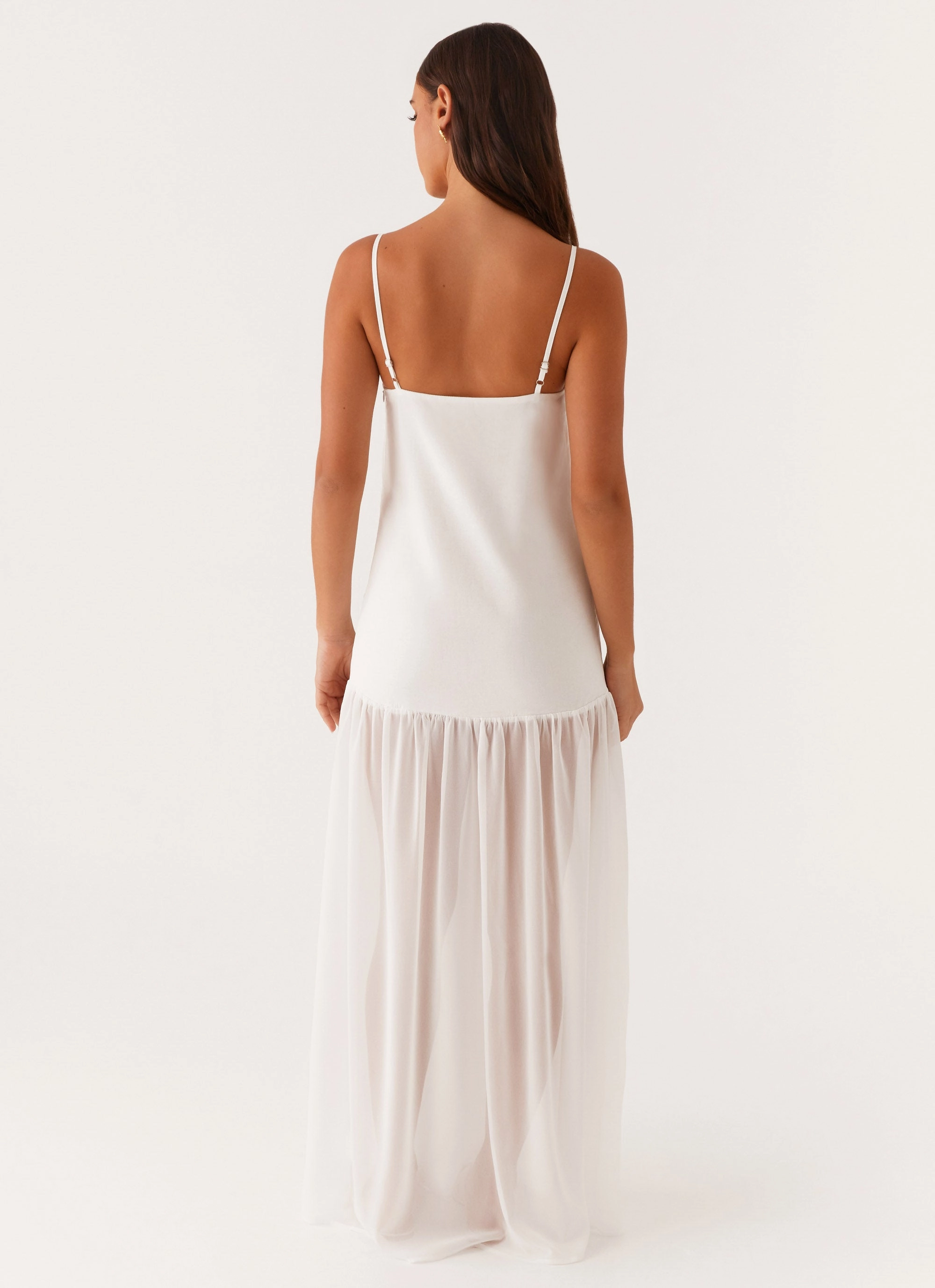 Full Coverage Comfy Detail Heavenly Linen Maxi Dress - White