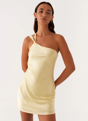 Lights Out Mini Dress - Yellow Art-Gallery Light Layers