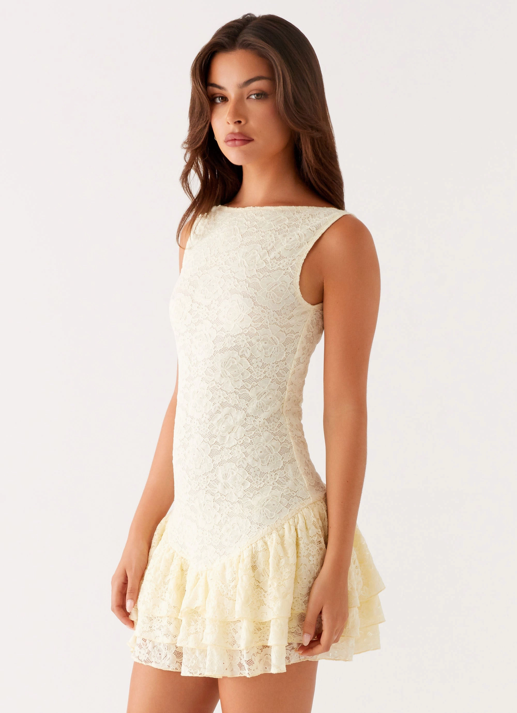 Modern Silhouette Quick Fit Manuka Ruffle Mini Dress - Yellow