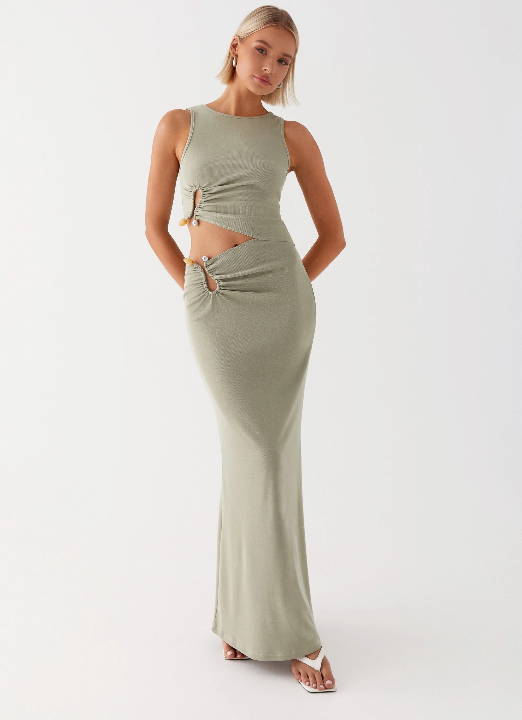Lennox Maxi Dress - Sage Glam Feel Flowy casual dress