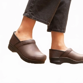 Women's Professional Clog In Antique Brown Sandal Style Comfortable Walk