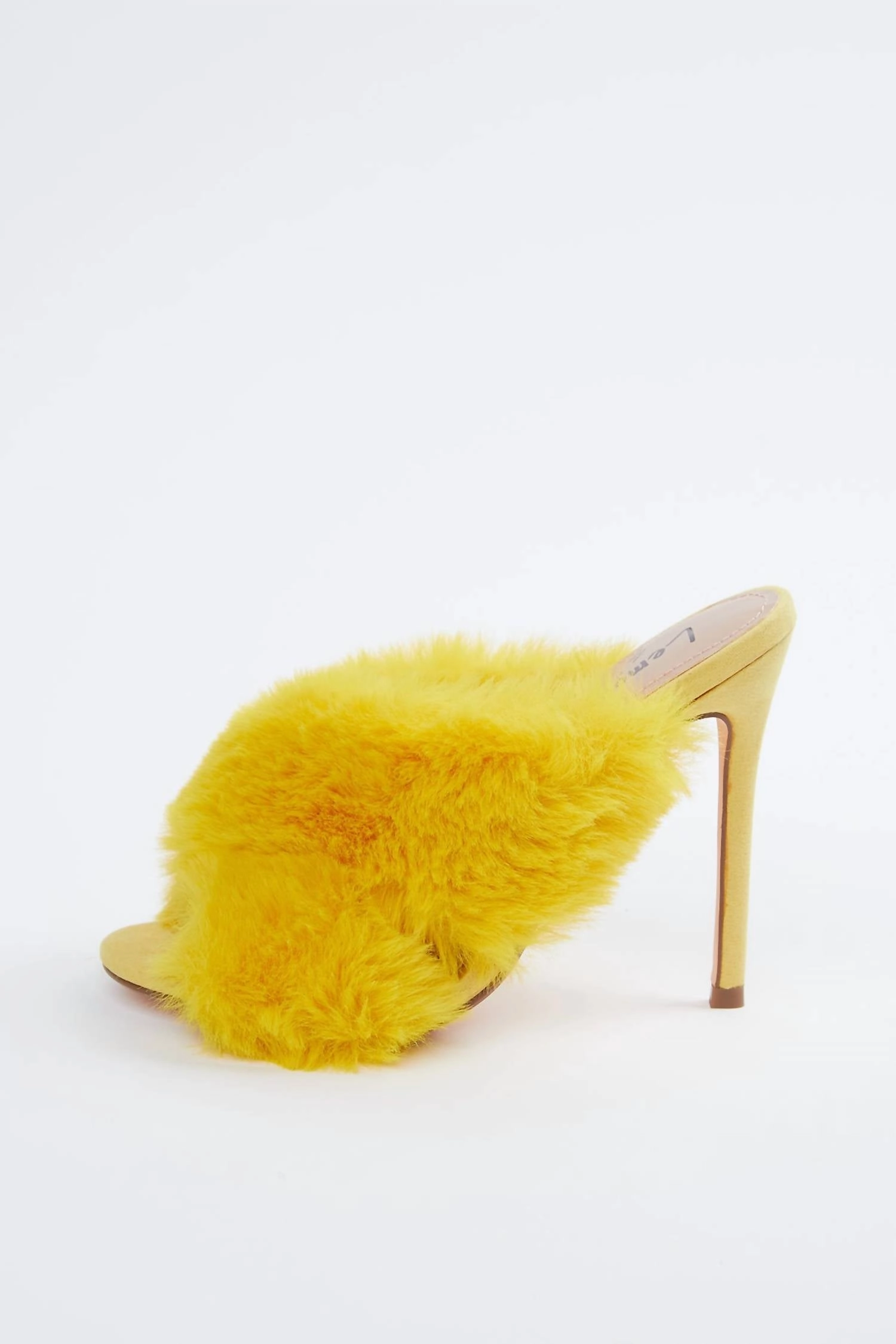 Faux-Fur Vegetarian Suede Mules In Yellow Effortless Travel Fit Easy Sandal