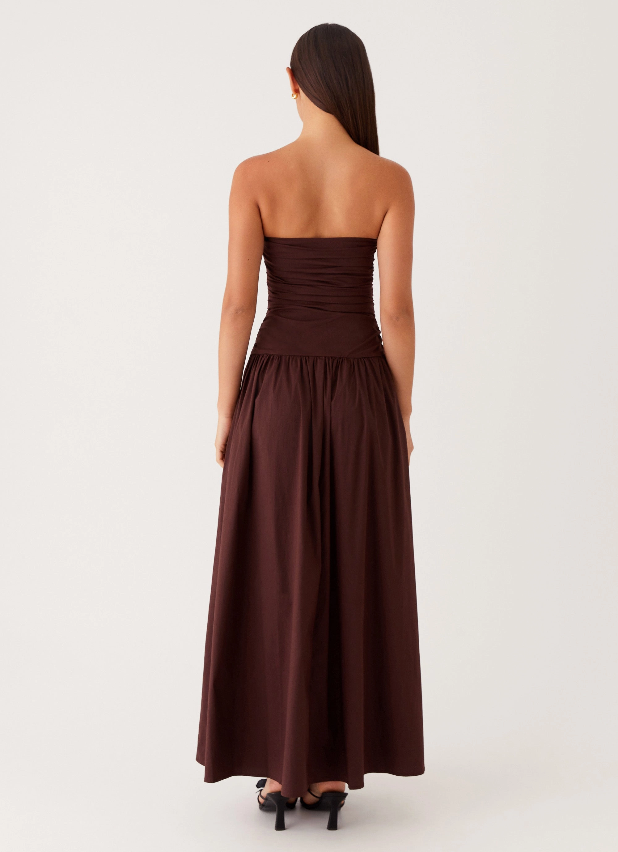 Carmel Maxi Dress - Brown Flattering Style Flared shape