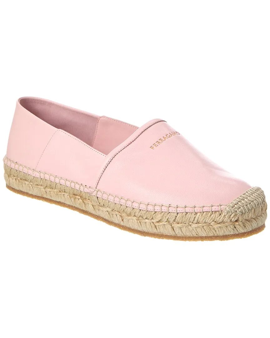 Ferragamo Alma Leather Espadrille Versatile Footwear