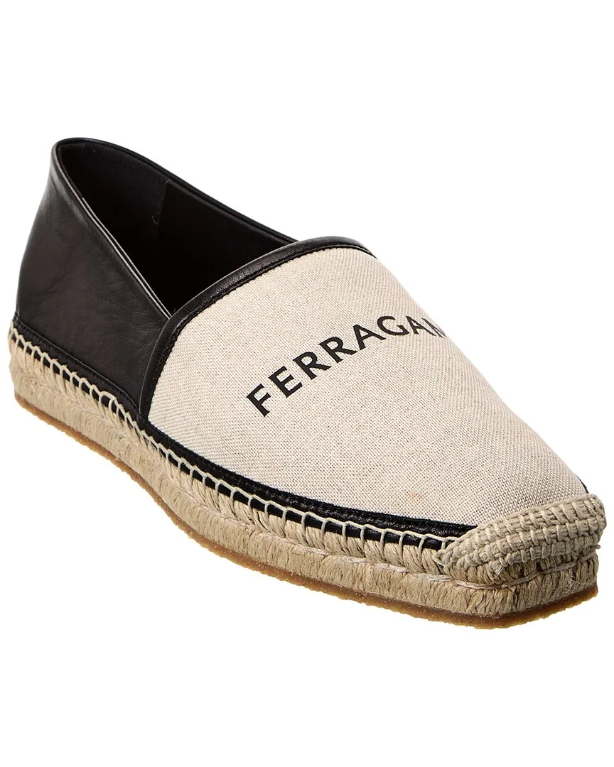 Thermoplastic Outsole Ferragamo Collapsible Canvas & Leather Espadrille