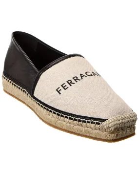 Ferragamo Collapsible Canvas & Leather Espadrille Neoprene Strap