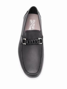Clean Edge Ferragamo Gancini Leather Loafers