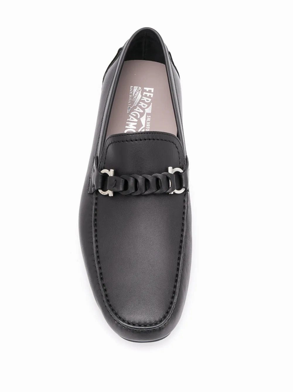 Clean Edge Ferragamo Gancini Leather Loafers